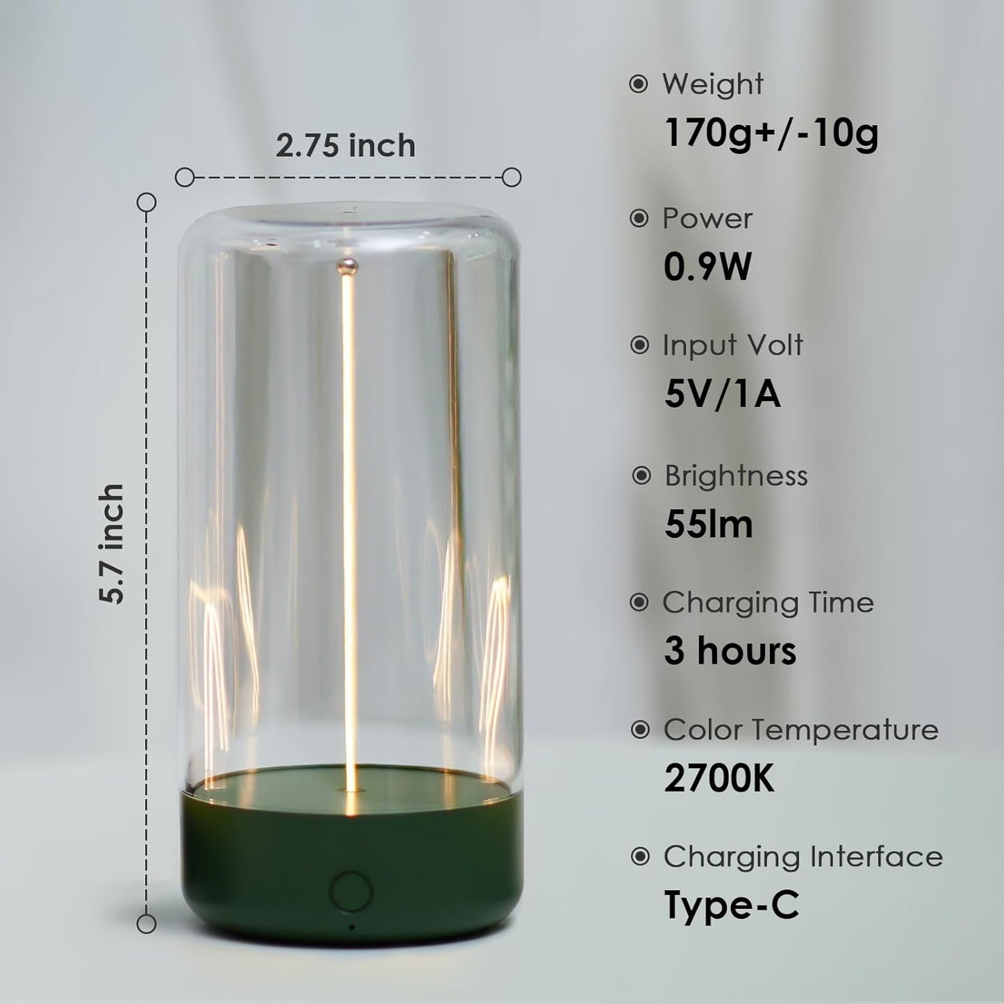 Mini Minimalist Table Lamp Cordless LED Desk Lamp Rechargeable Modern Night Lights Portable Nightstand Lamps Unique Ambient Light Mood Lighting for Bedroom, Beside, Nursery