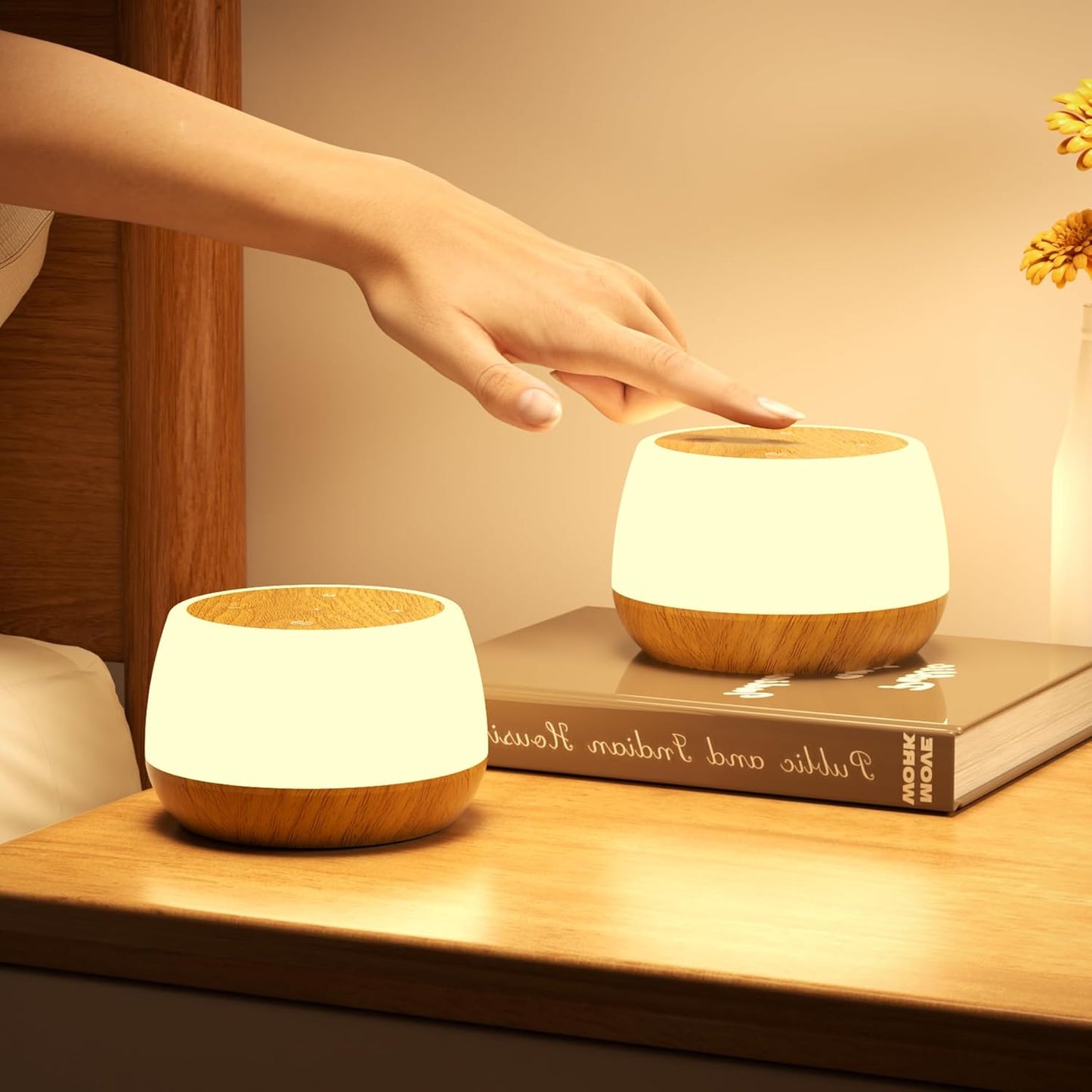 Kids Night Light Touch, Rechargeable Bedside Lamp Stepless Dimmable, 3 Modes & 9 Colors Changing, Portable Touch Table Lamp with Timing & Memory, Soft Eye Caring Night Lamp for Adults