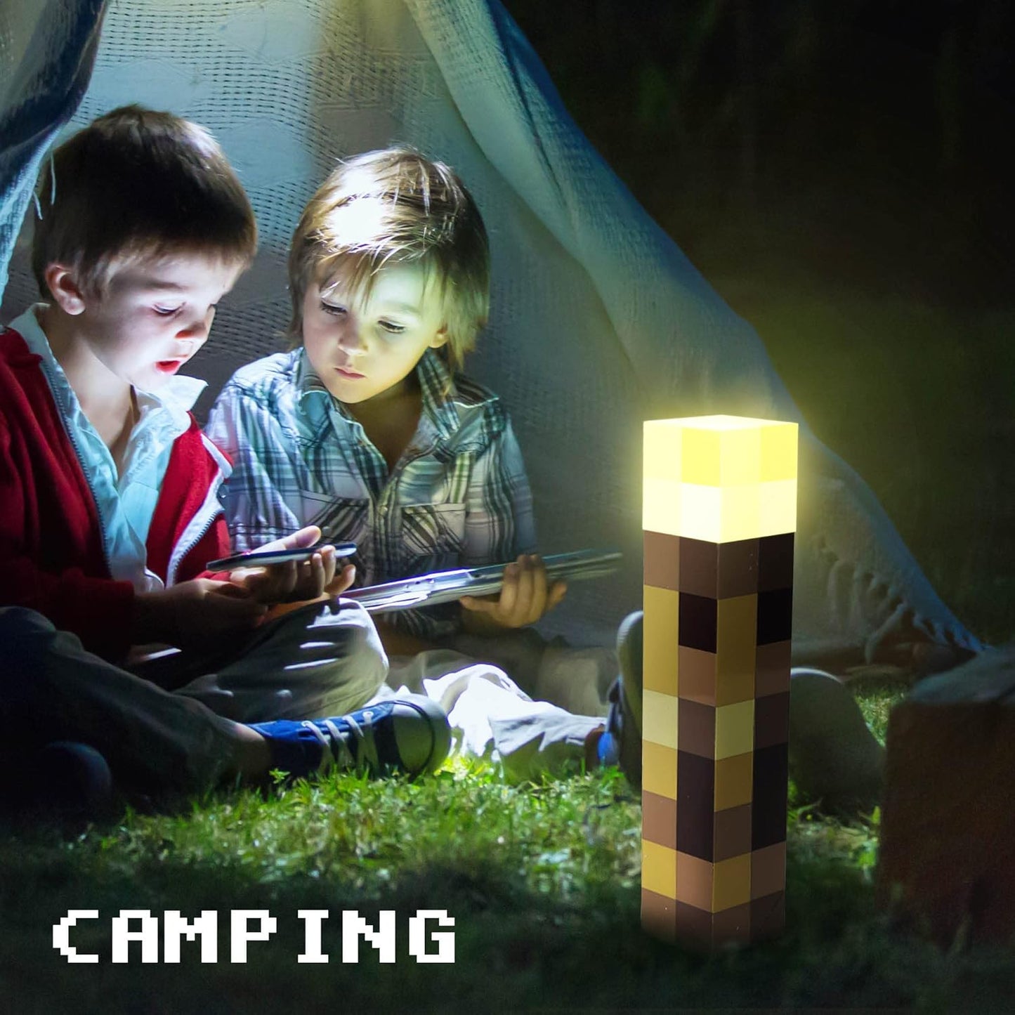 Torch Lamp with Wall Mountable, 11 Inch LED Night Light, USB Rechargeable for Nightstand Torch Light, Costume Cosplay Nightlight, Kid'S Birthday Party Living Room Bedroom Decorations (Yellow)