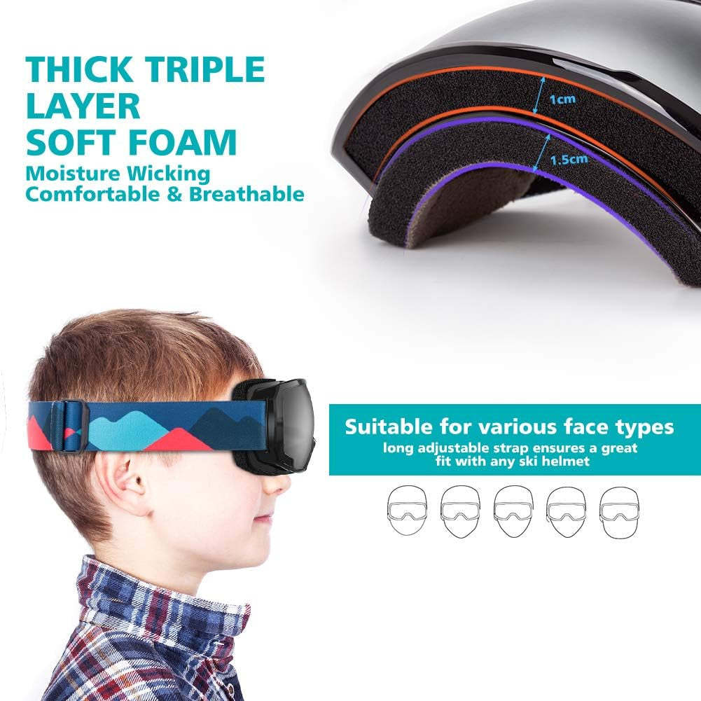 Kids Ski Goggles, Snowboard Goggles - Youth Snow Goggles