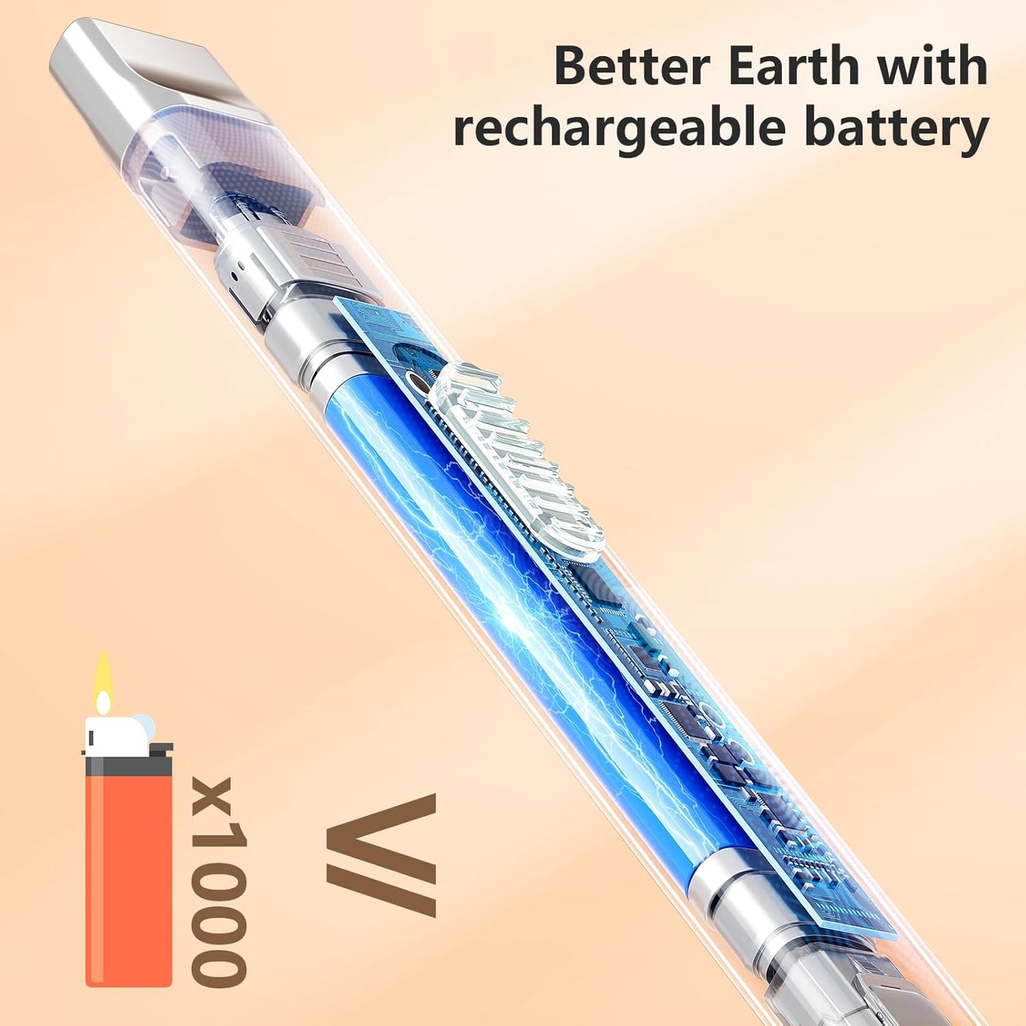Electric Lighter Candle Lighter, Windproof Flameless USB Rechargeable Arc Retractable Lighter with Safe Button and Power Indicator for Candle, BBQ and Fireworks, R1 Flat, Obsidian Black