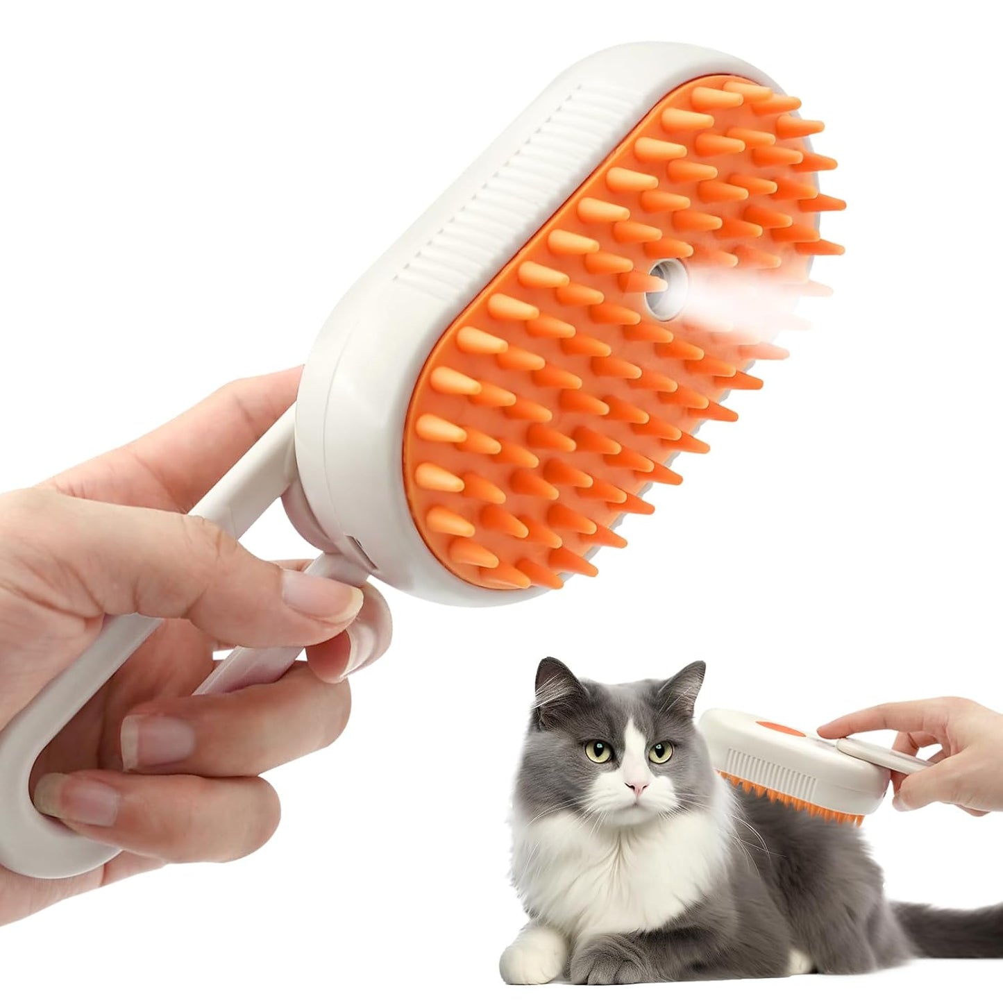 Cloud Care Cat Brush, Cat Steam Brush for Shedding, 3-In-1 Self-Cleaning Pet Steam Brush with 360° Rotating Arm for Long and Short Hair Cats and Dogs Grooming Supplies