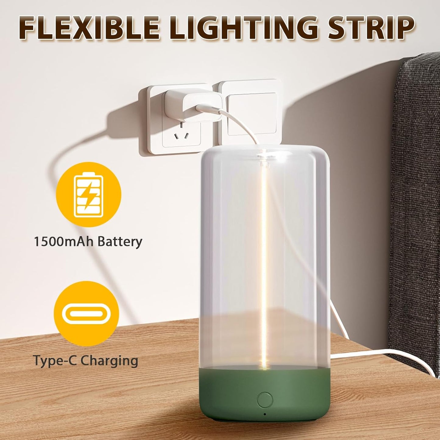 Mini Minimalist Table Lamp Cordless LED Desk Lamp Rechargeable Modern Night Lights Portable Nightstand Lamps Unique Ambient Light Mood Lighting for Bedroom, Beside, Nursery