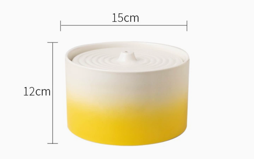 Ceramic Cat Water Fountain 850ml/29oz Automatic Pet Fountain with Replacement Filters & Silicone Mat for Cats & Dogs