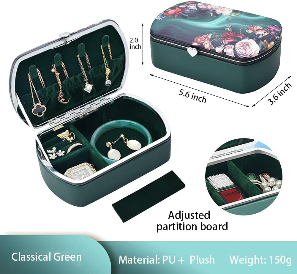 Jewelry Box Travel Jewelry Storage Box Mini Portable Ring Earring Necklace Jewelry Box Retro Green Jewelry Box Ladies Gift Box