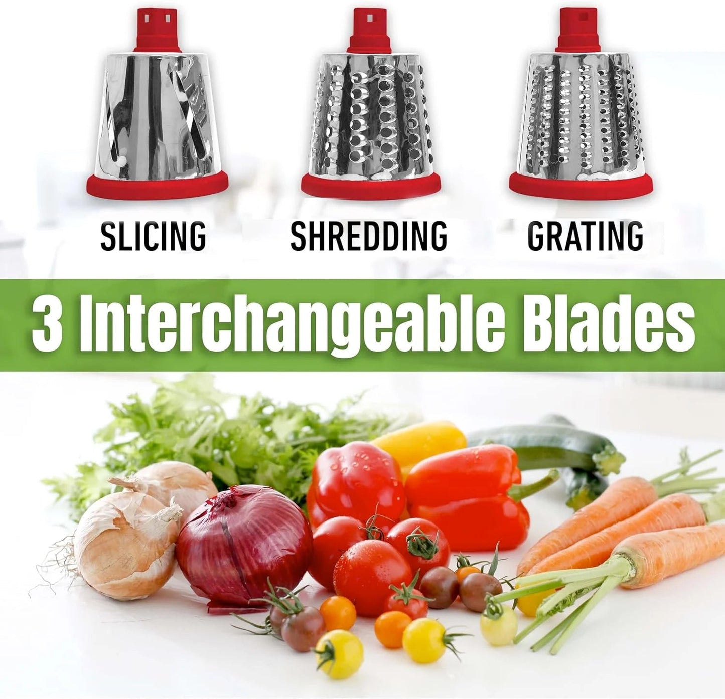 Nutrislicer Rotary Cheese Grater Vegetable Chopper Food Slicer Shredder Crinkle Cutter Adjustable