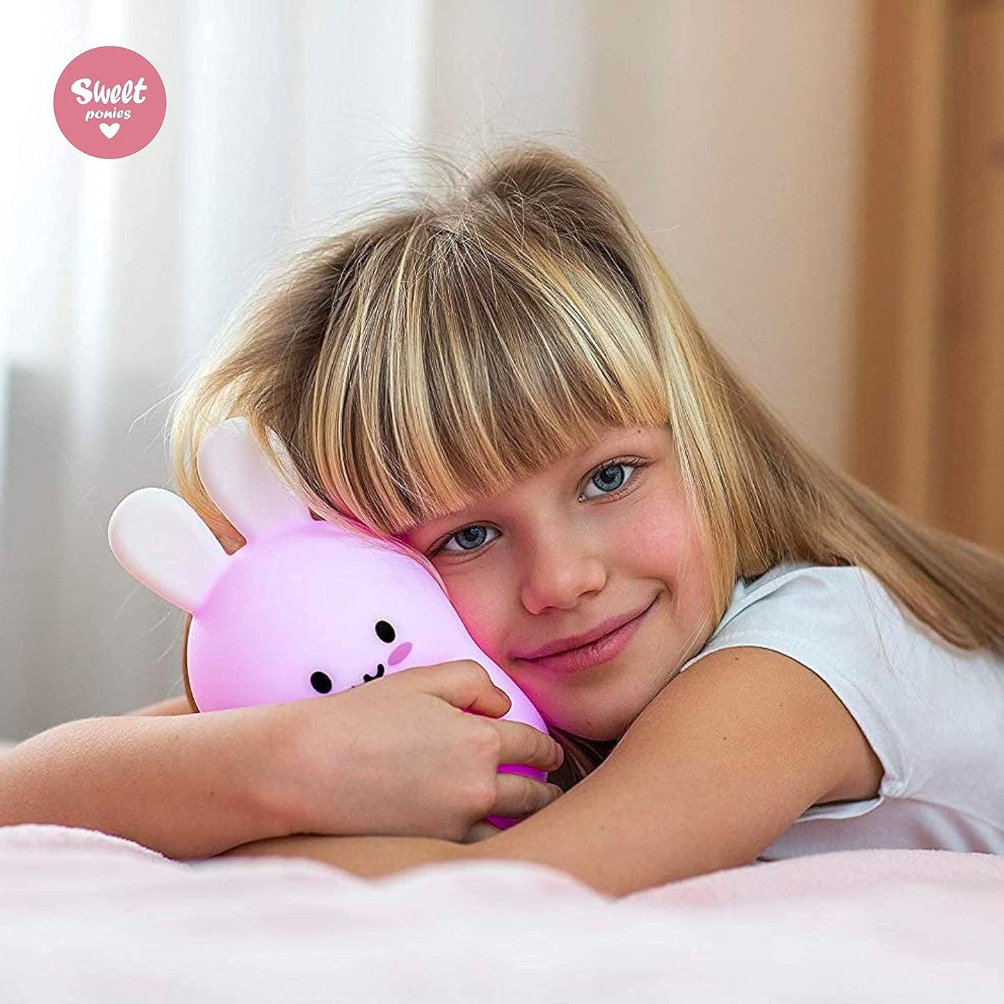 (4.8ā X 4.8ā X 7.4ā; 11.6 Oz Rabbit LED Light Gift for Rabbit Lovers, Women, & Girls ā Battery Operated (1.6 W) Table, Desk, & Bedside Lamp Both Color Changing & Wrapped in Gift Packagel