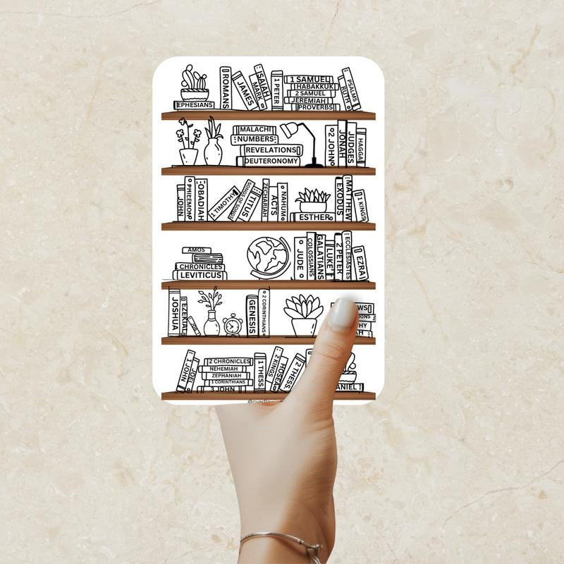 Bible Book Bookshelf Coloring Tracking Sticker-Scrambled