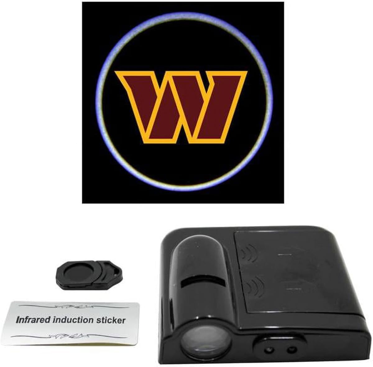 American Football Arizona Cardinals - Led Car Door Light - Wireless Led Projector with One Team Logo Slide - Compatible for Most Car Models - Battery-Operated, 2.5” X 2.5”