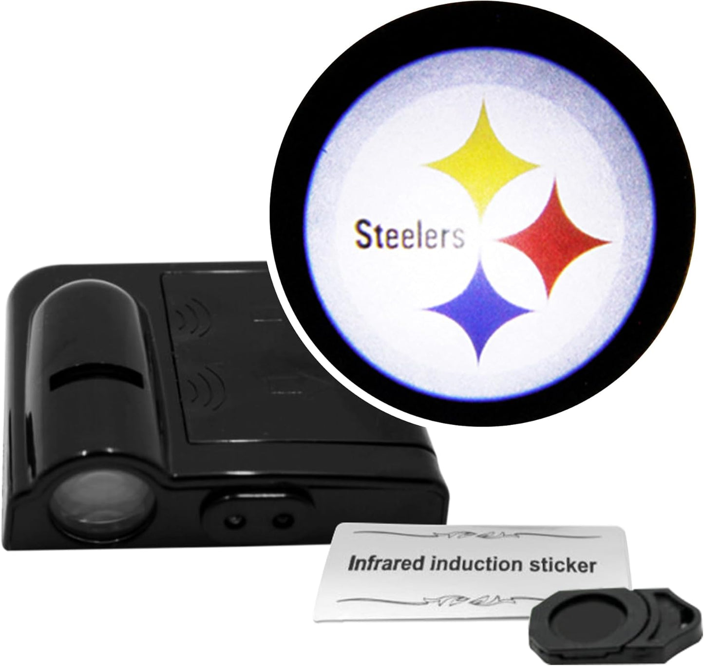 American Football Arizona Cardinals - Led Car Door Light - Wireless Led Projector with One Team Logo Slide - Compatible for Most Car Models - Battery-Operated, 2.5” X 2.5”