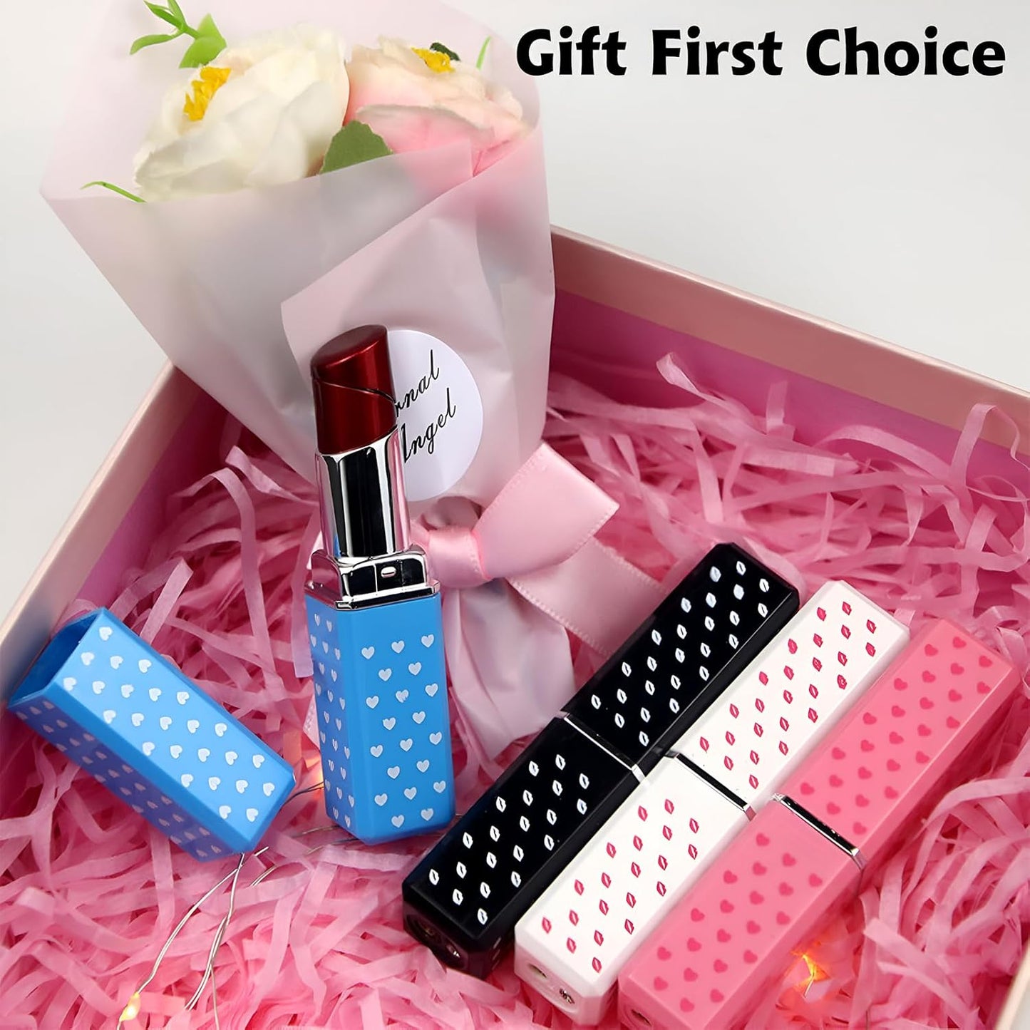 Cute Lipstick Lighter, 2 Pack Soft Flame Refillable Butane Lighter with Flame Adjustment Tool, Unique Torch Lighter Cool Lighters for Women,Girls, Birthday, Anniversary(Without Butane)-Red