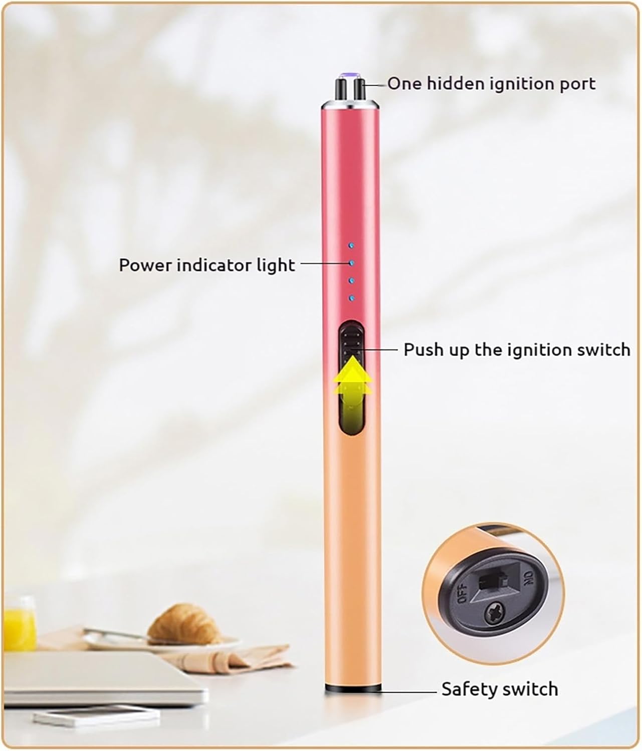 Rechargeable Electric Candle Lighter - Windproof Plasma Arc Lighter, Flameless USB Lighter, Cool Electric Lighters, Unique for Women, Great for Candles, BBQ, Camping & Home Use