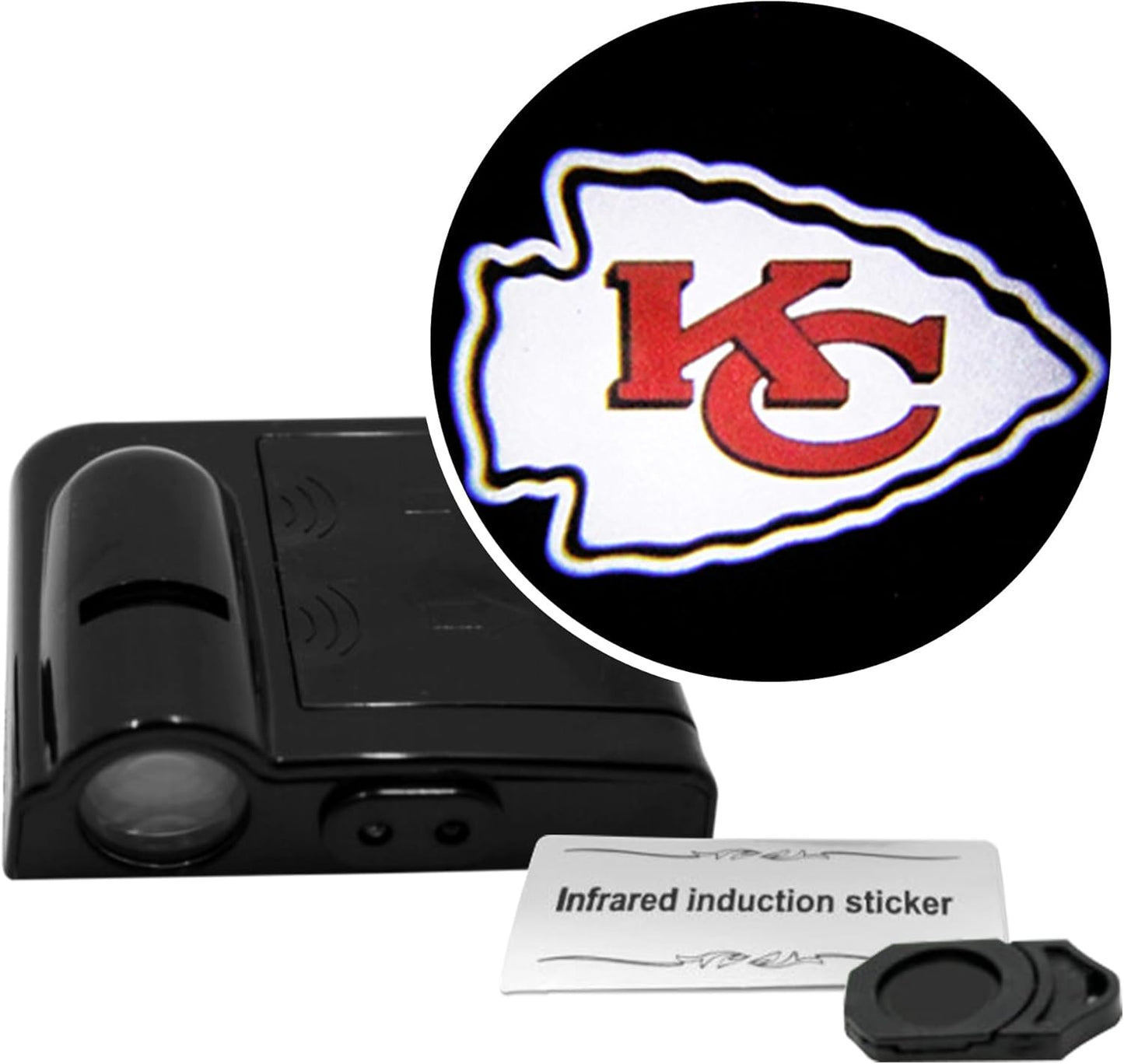 American Football Arizona Cardinals - Led Car Door Light - Wireless Led Projector with One Team Logo Slide - Compatible for Most Car Models - Battery-Operated, 2.5” X 2.5”