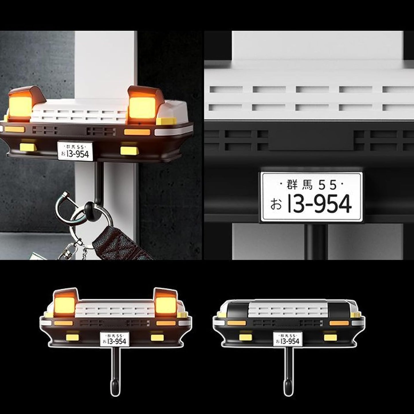 Initial D AE86 MX5 Miata Key Holder JDM Key Hooks Key Rack Organizer Wall Decorative for Entryway, Front Door, Hallway, Office (AE86)