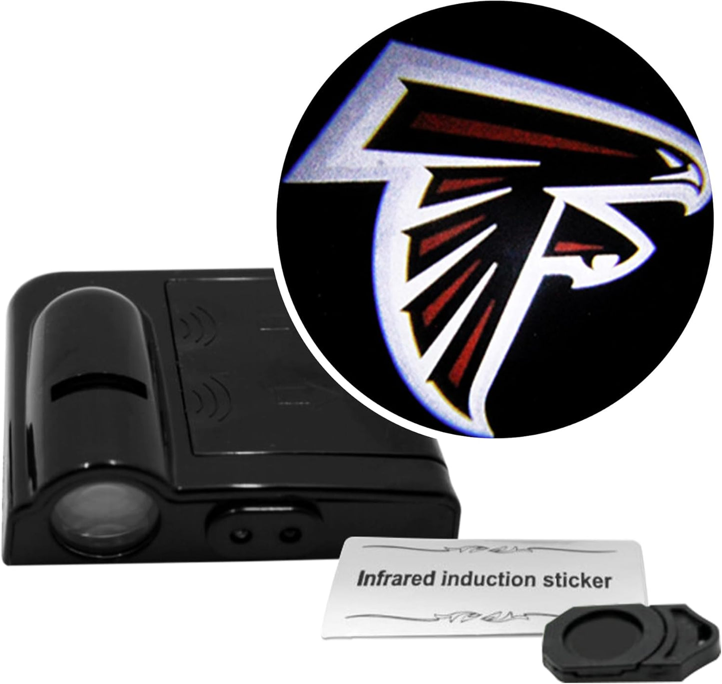 American Football Arizona Cardinals - Led Car Door Light - Wireless Led Projector with One Team Logo Slide - Compatible for Most Car Models - Battery-Operated, 2.5” X 2.5”