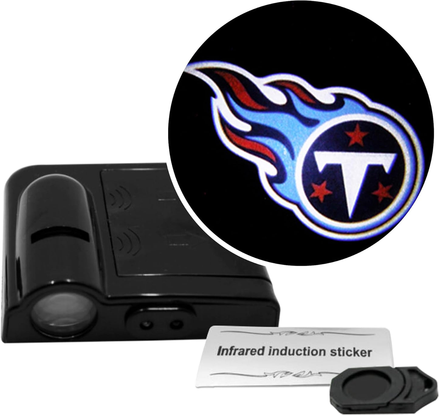 American Football Arizona Cardinals - Led Car Door Light - Wireless Led Projector with One Team Logo Slide - Compatible for Most Car Models - Battery-Operated, 2.5” X 2.5”