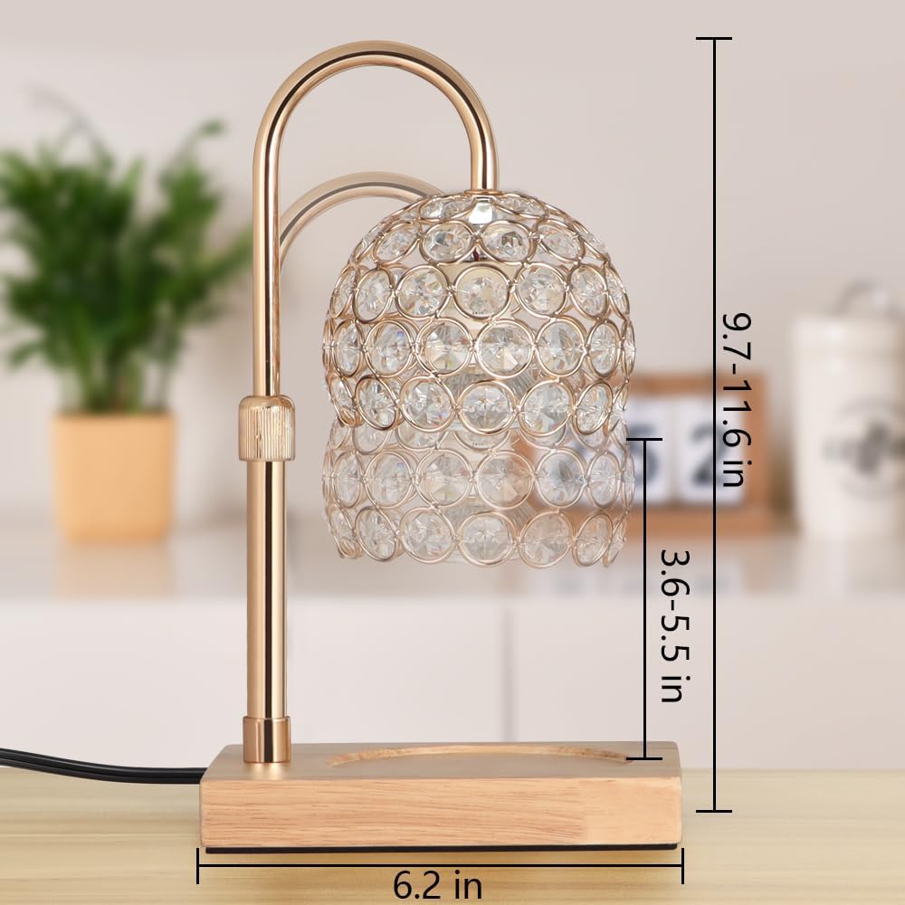 Dimmable Candle Warmer Lamp with Timer Adjustable Height Electric Wax Melt Warmer for Scented Jar Candles for Home Decor Christmas Birthday Gifts for Women Mom with 2 Bulbs