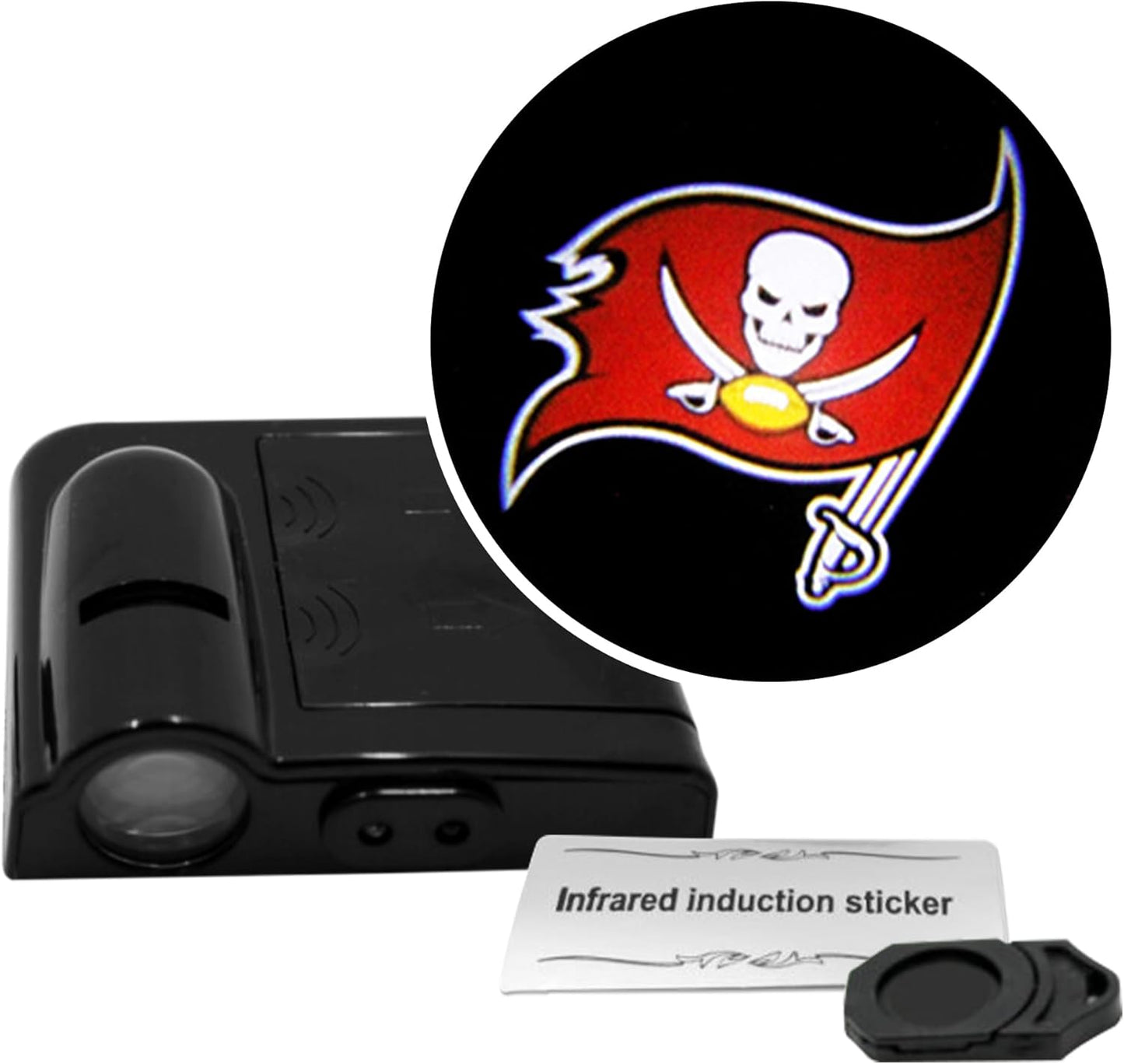 American Football Arizona Cardinals - Led Car Door Light - Wireless Led Projector with One Team Logo Slide - Compatible for Most Car Models - Battery-Operated, 2.5” X 2.5”