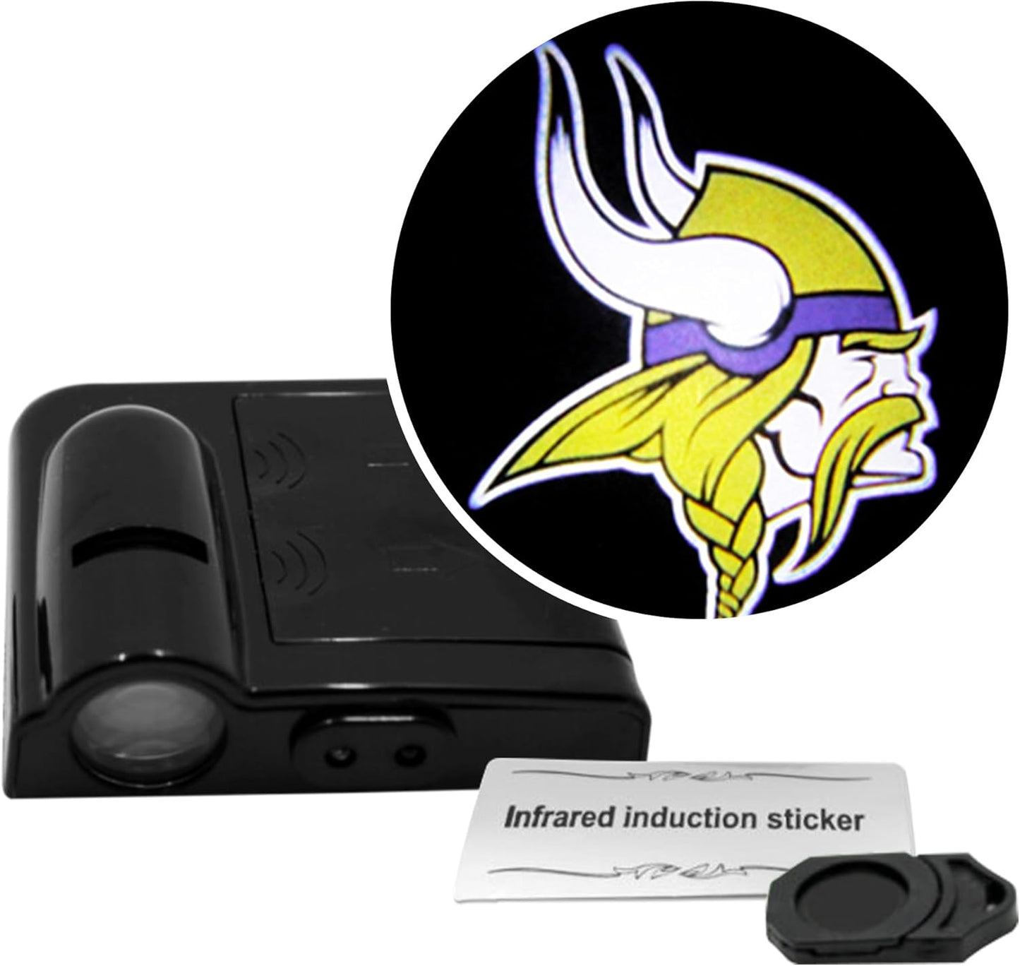 American Football Arizona Cardinals - Led Car Door Light - Wireless Led Projector with One Team Logo Slide - Compatible for Most Car Models - Battery-Operated, 2.5” X 2.5”
