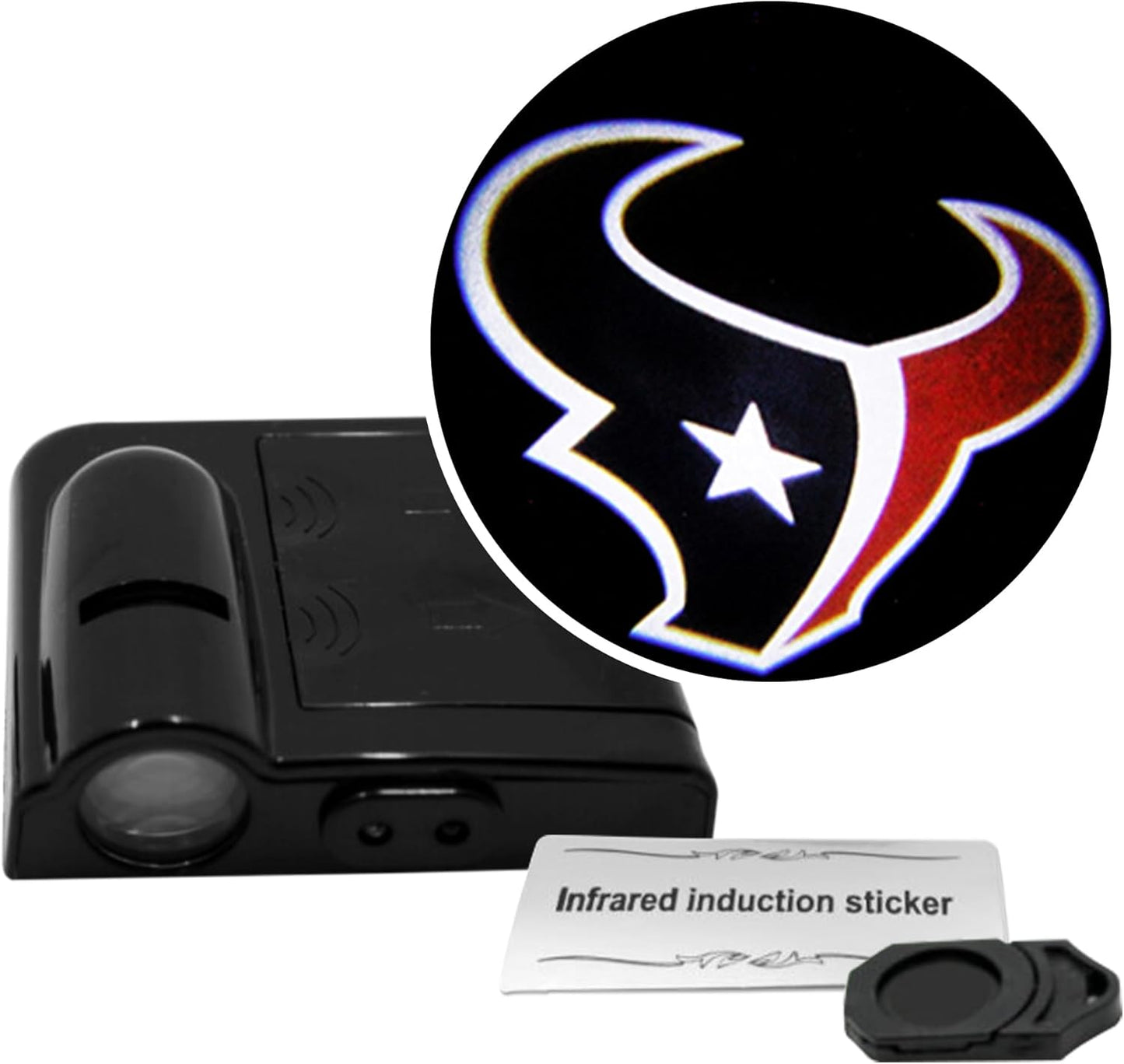 American Football Arizona Cardinals - Led Car Door Light - Wireless Led Projector with One Team Logo Slide - Compatible for Most Car Models - Battery-Operated, 2.5” X 2.5”