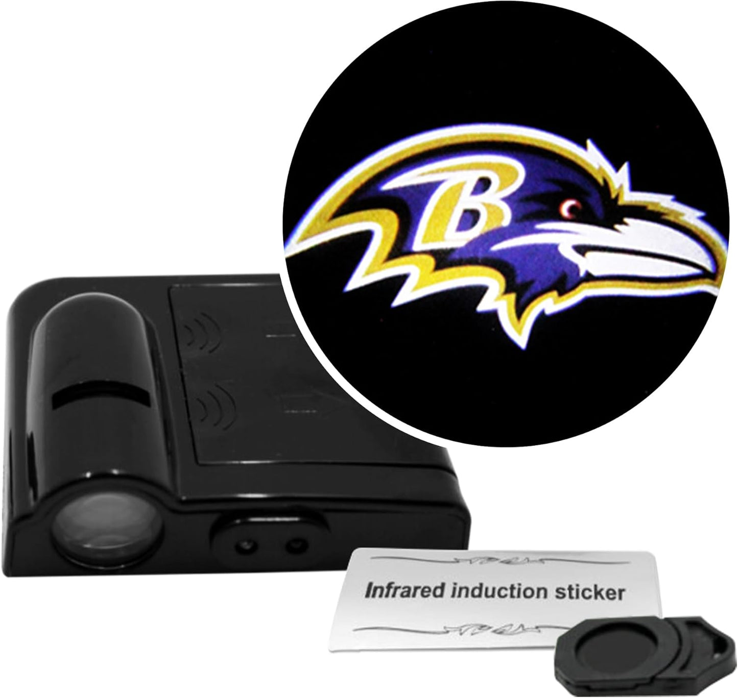 American Football Arizona Cardinals - Led Car Door Light - Wireless Led Projector with One Team Logo Slide - Compatible for Most Car Models - Battery-Operated, 2.5” X 2.5”