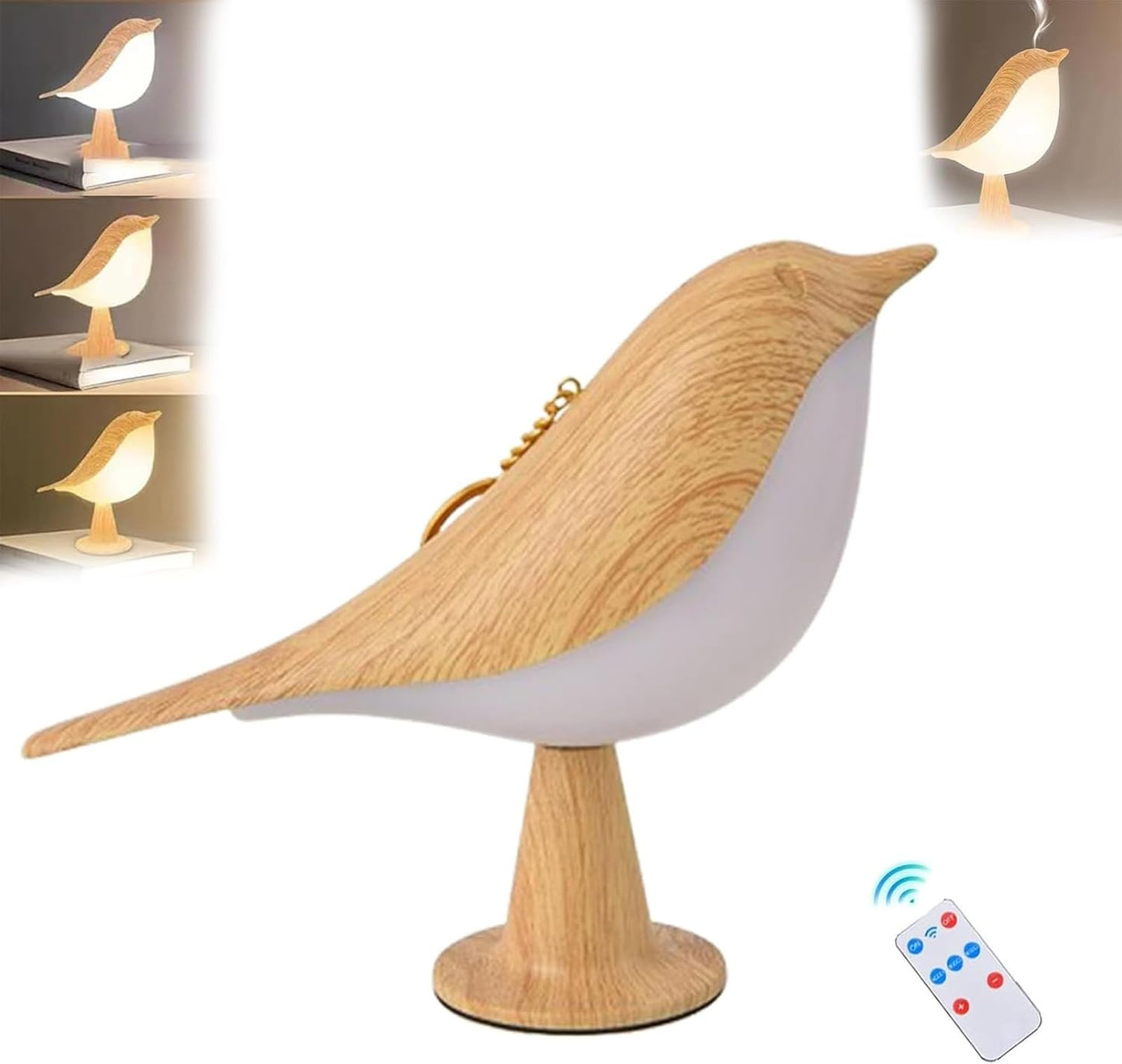 Grishay Aroma Lumibird, Sherum Aroma Lumibird, Rechargeable Fanyil Aroma Lumibird, 2 in 1 Aroma Lumibird Lamp Diffuser, 3 Color Temperature Small Bird Table Lamp with Touch Dimmer (Gold)