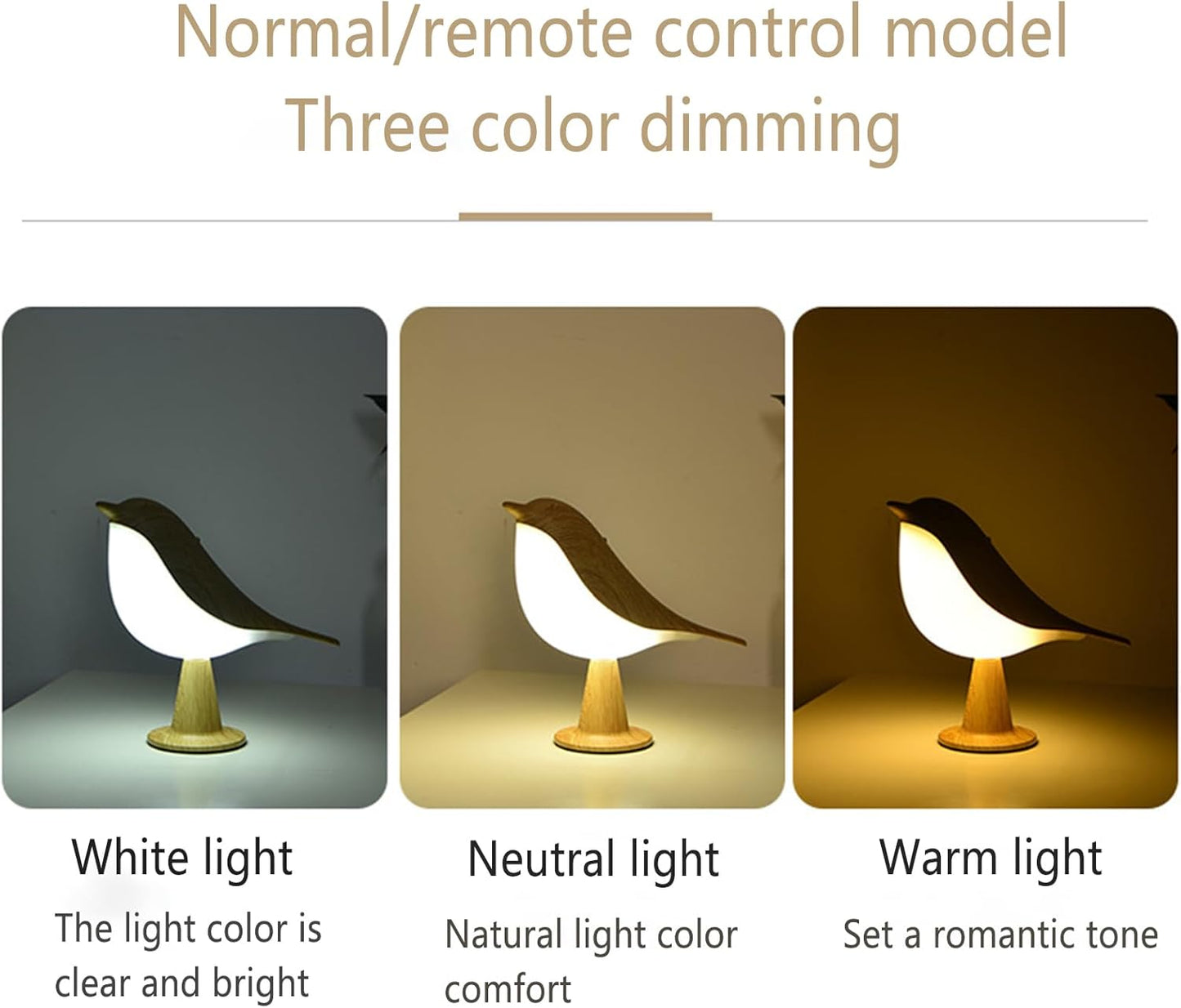Grishay Aroma Lumibird, Sherum Aroma Lumibird, Rechargeable Fanyil Aroma Lumibird, 2 in 1 Aroma Lumibird Lamp Diffuser, 3 Color Temperature Small Bird Table Lamp with Touch Dimmer (Gold)