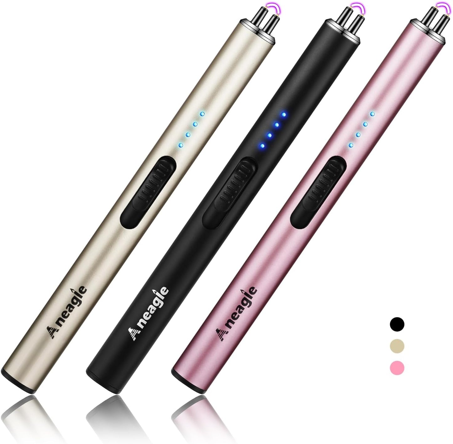 Electric Candle Lighter Upgraded USB Type C Rechargeable Candle Lighter Windproof Flameless Plasma and LED Battery Display Arc Safety Candle Lighter for Candle Grill Camping