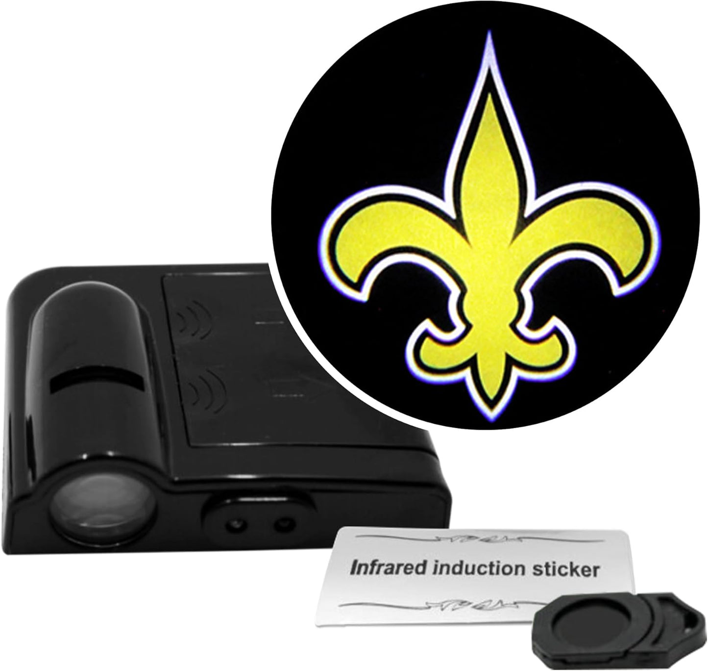 American Football Arizona Cardinals - Led Car Door Light - Wireless Led Projector with One Team Logo Slide - Compatible for Most Car Models - Battery-Operated, 2.5” X 2.5”