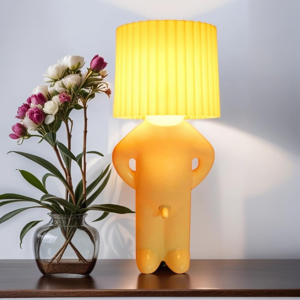 Shy Boy Table Lamp, Turn On/Off D*Ck Switch Bedside Lamp, Funny Night Light Sense of Humor White Elephant Gag Gift for Adults Women Wife Girlfriend Birthday Valentine Mother Day