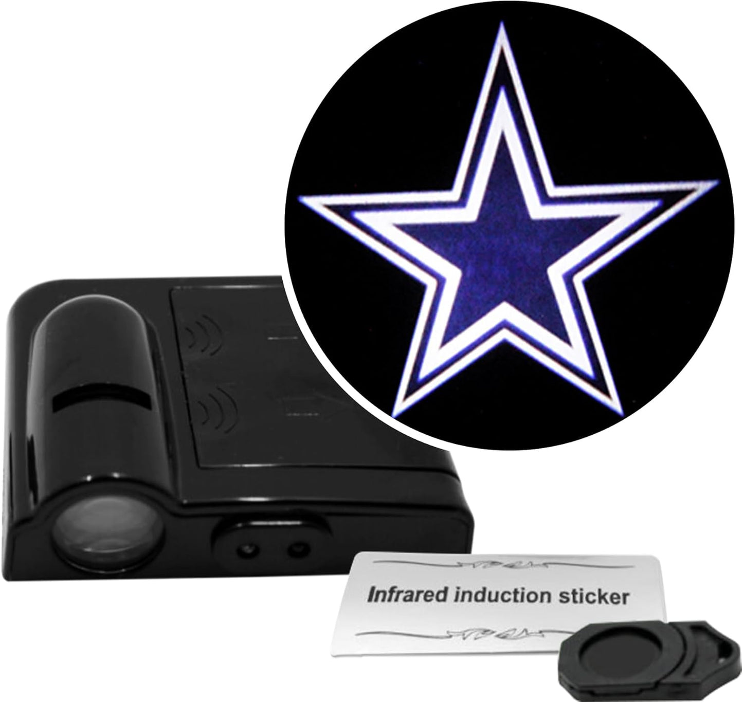 American Football Arizona Cardinals - Led Car Door Light - Wireless Led Projector with One Team Logo Slide - Compatible for Most Car Models - Battery-Operated, 2.5” X 2.5”