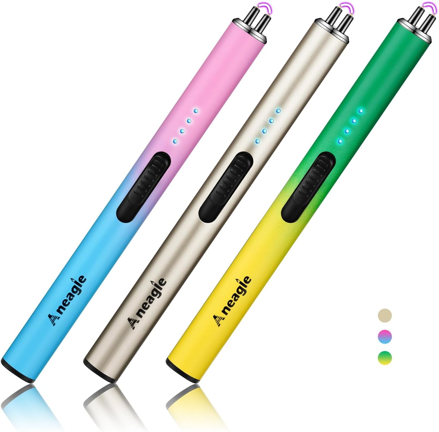 Electric Candle Lighter Upgraded USB Type C Rechargeable Candle Lighter Windproof Flameless Plasma and LED Battery Display Arc Safety Candle Lighter for Candle Grill Camping