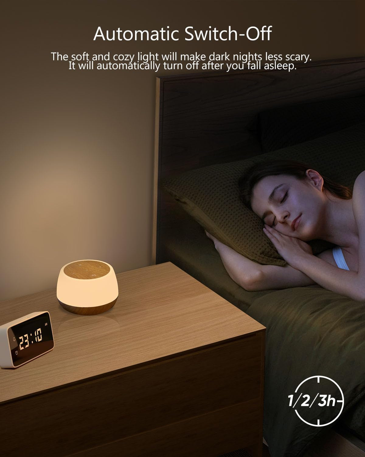 Kids Night Light Touch, Rechargeable Bedside Lamp Stepless Dimmable, 3 Modes & 9 Colors Changing, Portable Touch Table Lamp with Timing & Memory, Soft Eye Caring Night Lamp for Adults