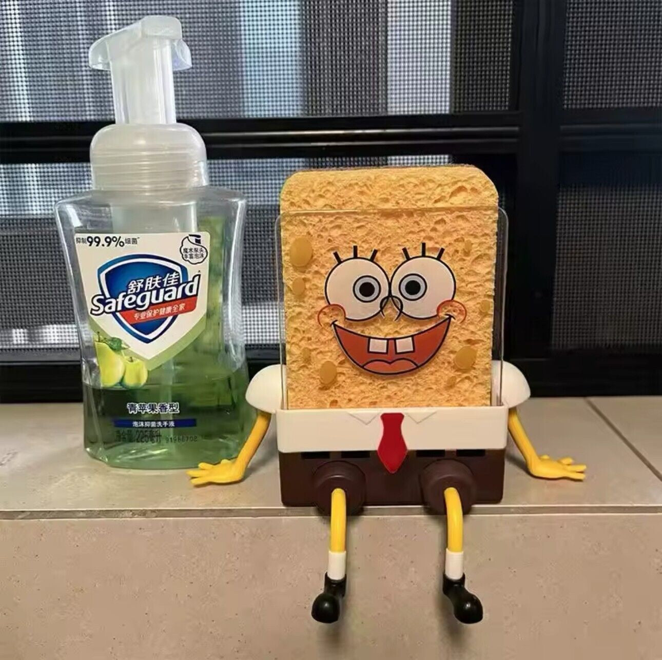 Sink Holder Spongebob with Sponge Kitchen Organizer Storage Drain Rack Holder