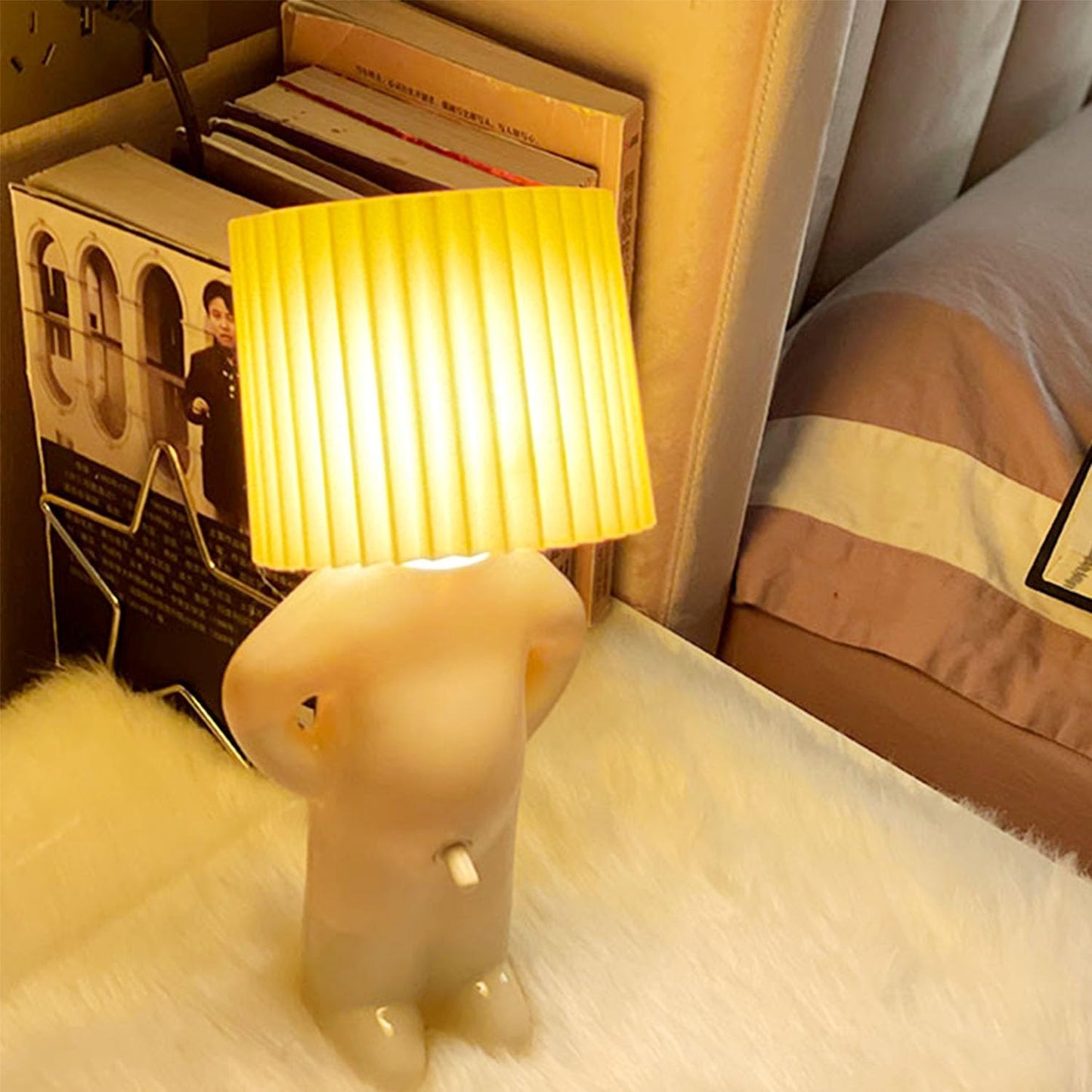 Shy Boy Table Lamp, Turn On/Off D*Ck Switch Bedside Lamp, Funny Night Light Sense of Humor White Elephant Gag Gift for Adults Women Wife Girlfriend Birthday Valentine Mother Day