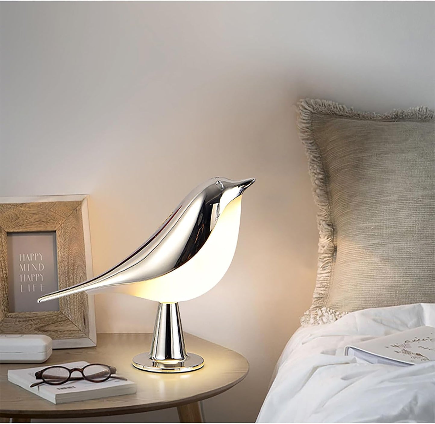 Grishay Aroma Lumibird, Sherum Aroma Lumibird, Rechargeable Fanyil Aroma Lumibird, 2 in 1 Aroma Lumibird Lamp Diffuser, 3 Color Temperature Small Bird Table Lamp with Touch Dimmer (Gold)