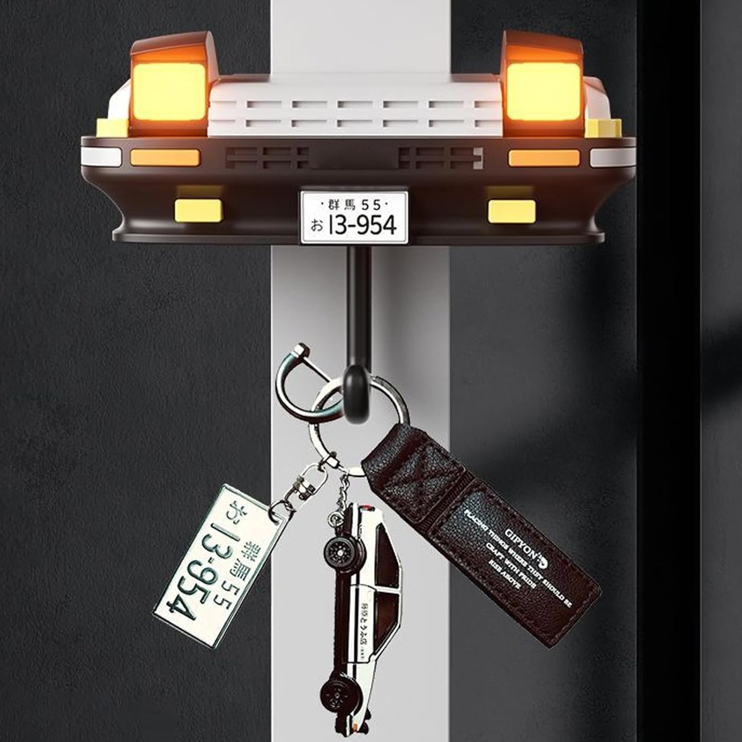 Initial D AE86 MX5 Miata Key Holder JDM Key Hooks Key Rack Organizer Wall Decorative for Entryway, Front Door, Hallway, Office (AE86)