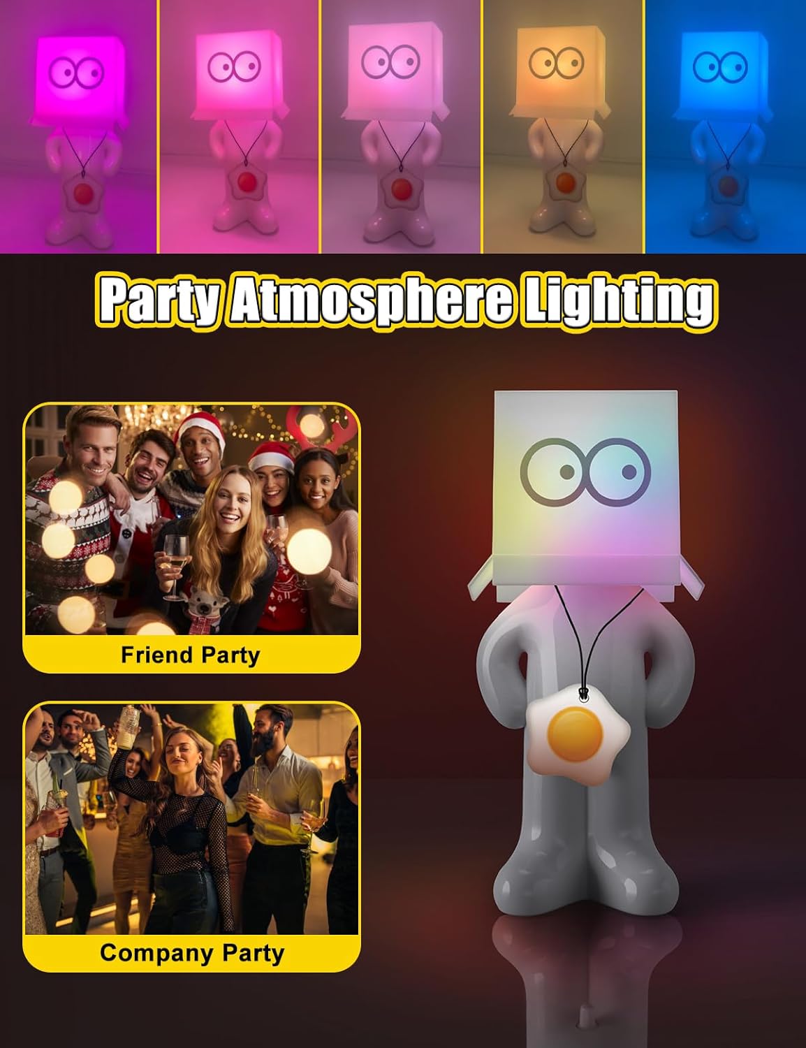 White Elephant Gifts for Adults, 2 Modes of Multi-Color Lighting and Fixed Lighting, Gag Gifts Funny Adult, Funny Christmas Gifts for Men Women Boyfriend Girlfriend, Valentines