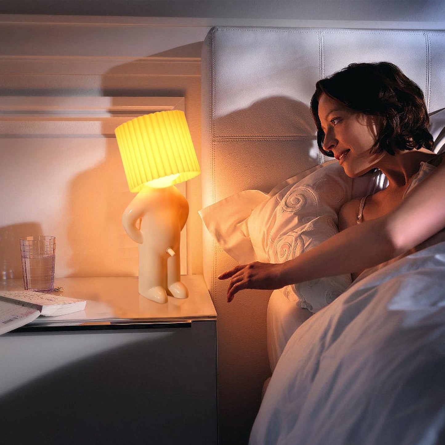 Shy Boy Table Lamp, Turn On/Off D*Ck Switch Bedside Lamp, Funny Night Light Sense of Humor White Elephant Gag Gift for Adults Women Wife Girlfriend Birthday Valentine Mother Day