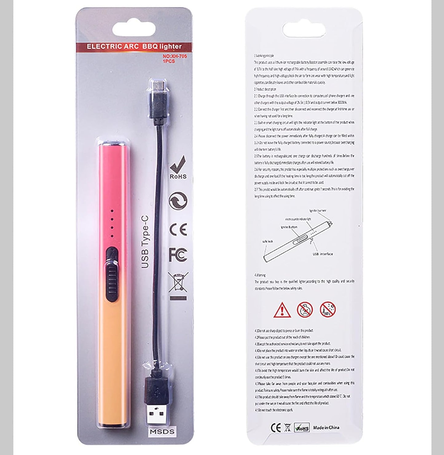 Rechargeable Electric Candle Lighter - Windproof Plasma Arc Lighter, Flameless USB Lighter, Cool Electric Lighters, Unique for Women, Great for Candles, BBQ, Camping & Home Use