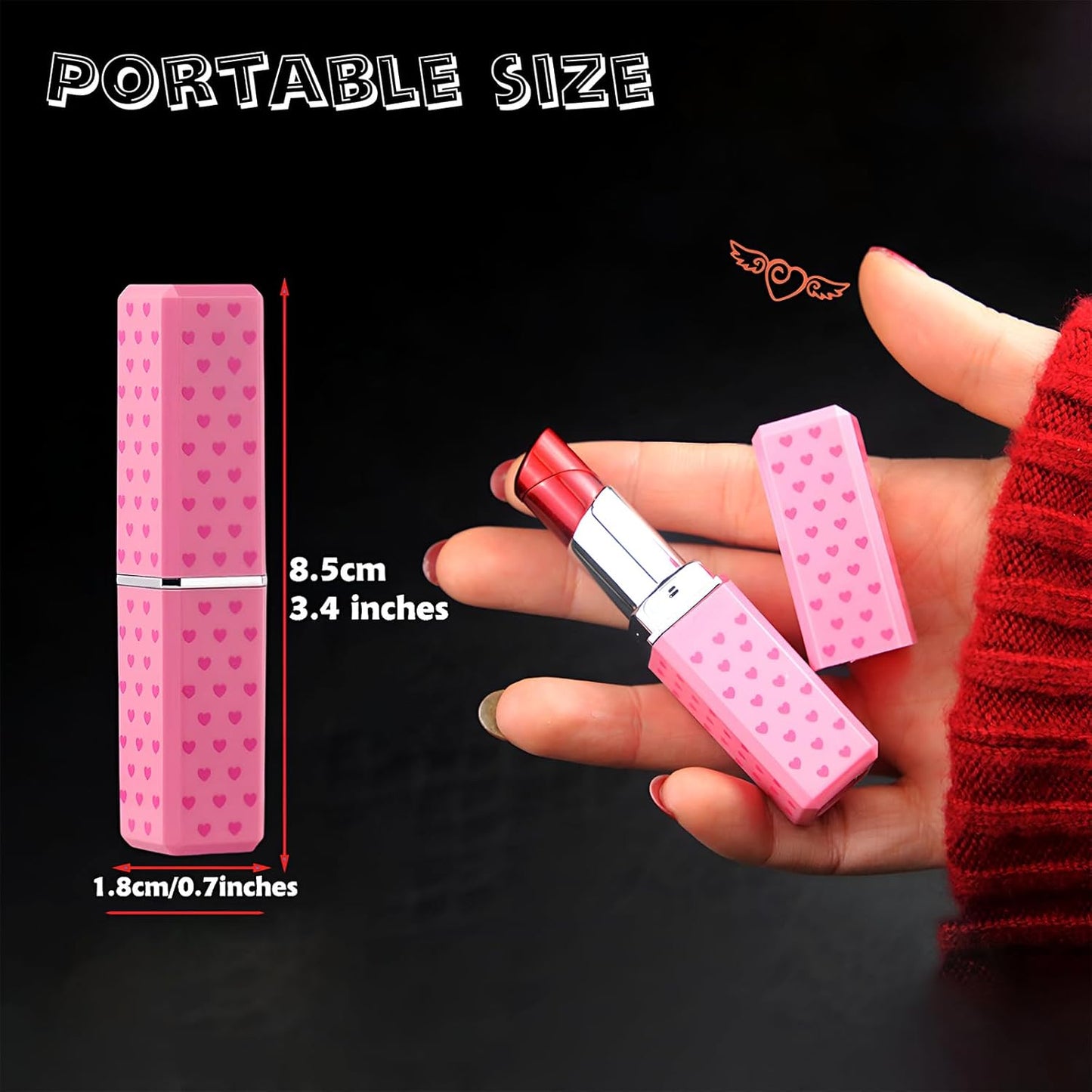 Cute Lipstick Lighter, 2 Pack Soft Flame Refillable Butane Lighter with Flame Adjustment Tool, Unique Torch Lighter Cool Lighters for Women,Girls, Birthday, Anniversary(Without Butane)-Red