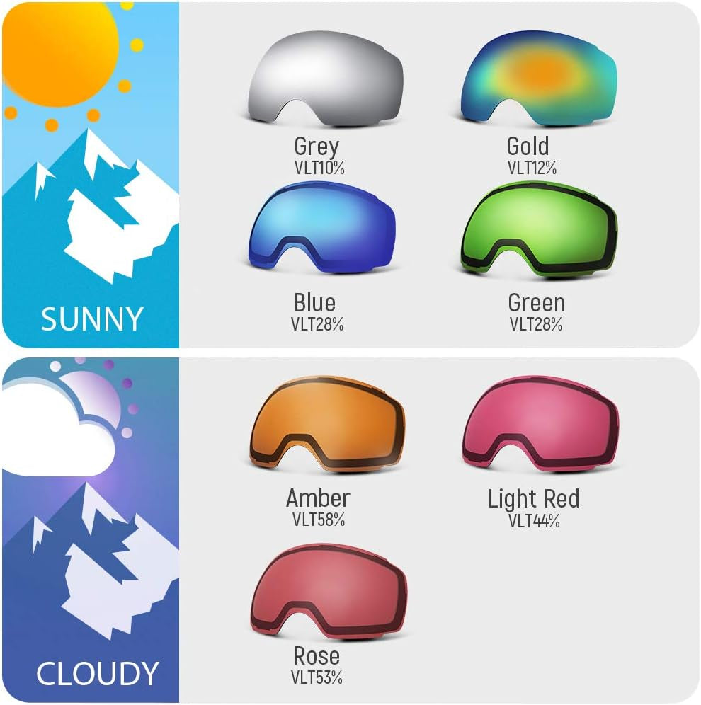 Kids Ski Goggles, Snowboard Goggles - Youth Snow Goggles