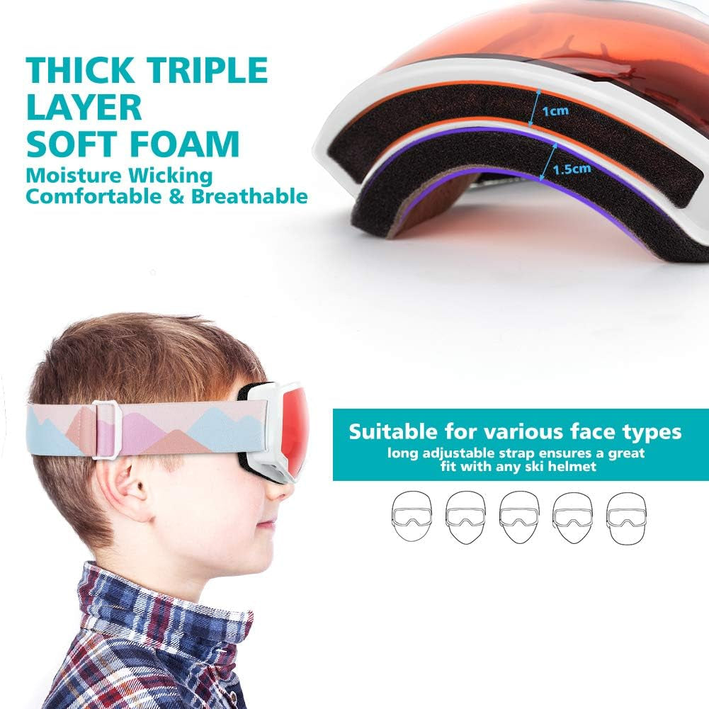Kids Ski Goggles, Snowboard Goggles - Youth Snow Goggles
