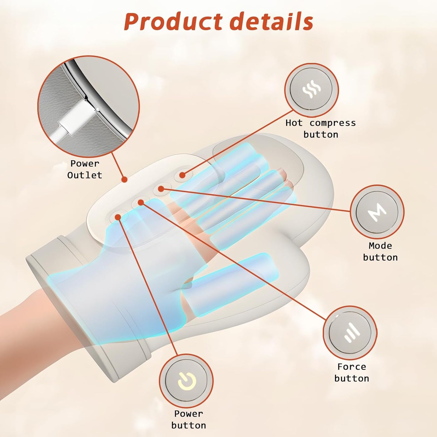 Hand Massager with Heat and Compression, Cordless Hand Massager with 3 Heat Levels & 5 Compression Massage Modes, Pressure Therapy for Arthritis and Carpal Tunnel Pain Relief, Gifts for Women Men