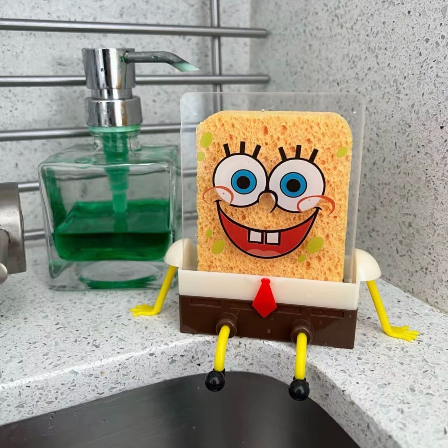 Sink Holder Spongebob with Sponge Kitchen Organizer Storage Drain Rack Holder