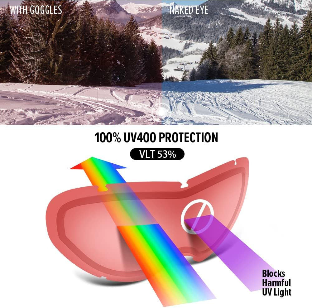 Kids Ski Goggles, Snowboard Goggles - Youth Snow Goggles