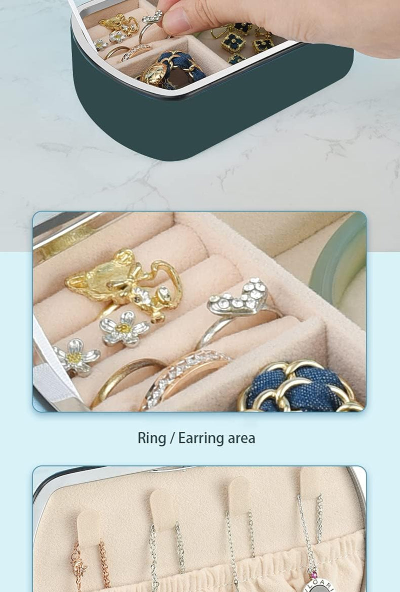 Jewelry Box Travel Jewelry Storage Box Mini Portable Ring Earring Necklace Jewelry Box Retro Green Jewelry Box Ladies Gift Box