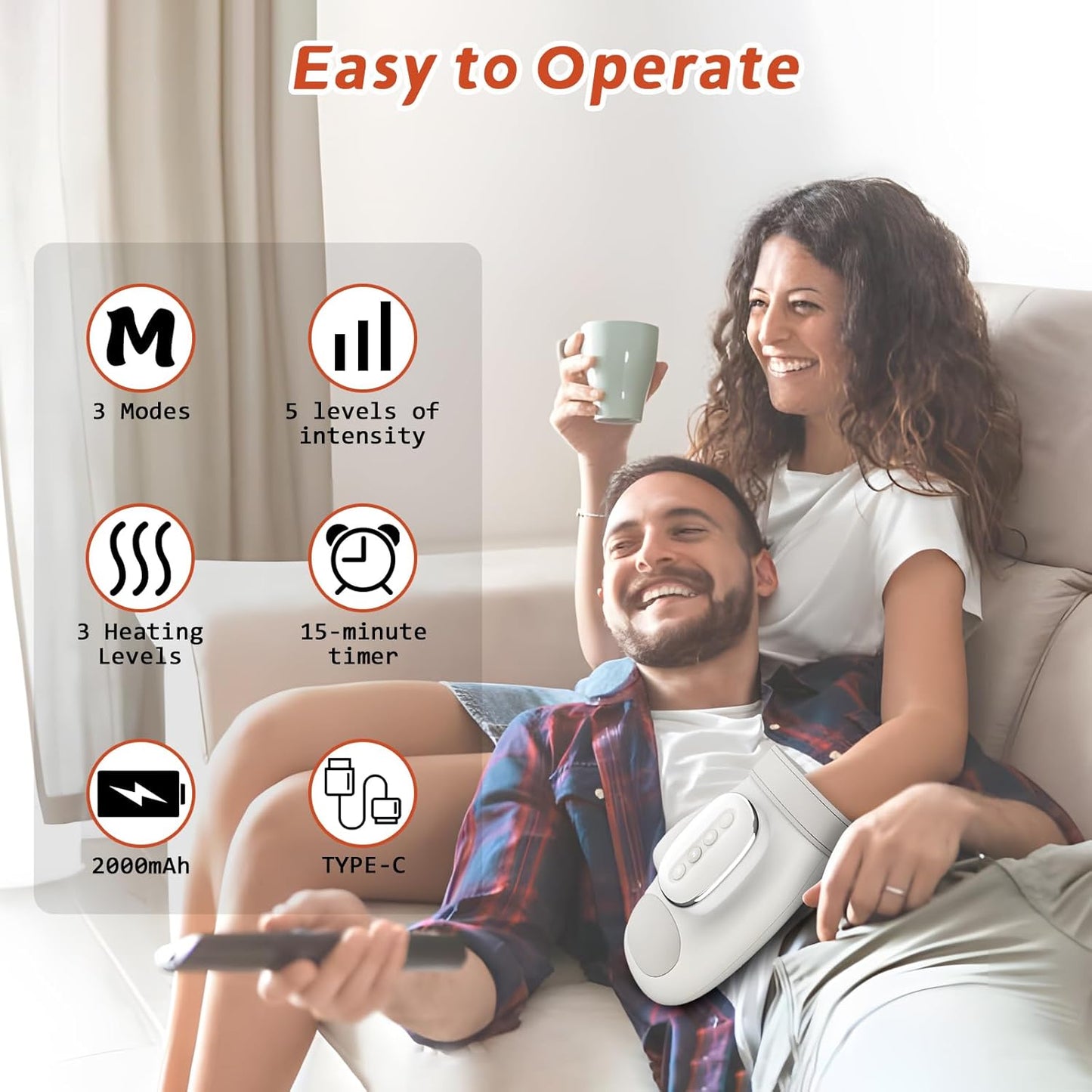 Hand Massager with Heat and Compression, Cordless Hand Massager with 3 Heat Levels & 5 Compression Massage Modes, Pressure Therapy for Arthritis and Carpal Tunnel Pain Relief, Gifts for Women Men