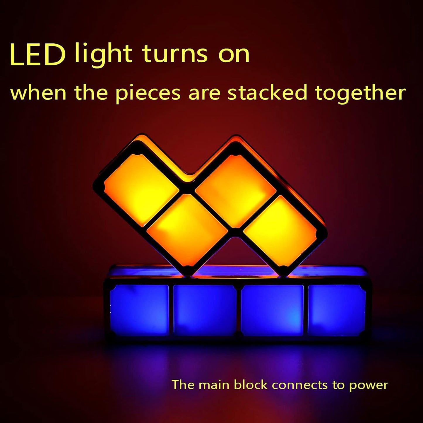 Night Light for Kids, Stackable LED 7 Colors 3D Puzzles Night Light Induction Interlocking Desk Lamp, DIY Tangram Light Blocks Puzzles Lamp for Kids Teens Bedroom (US Plug)