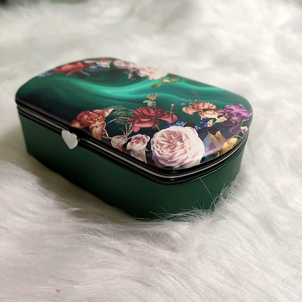 Jewelry Box Travel Jewelry Storage Box Mini Portable Ring Earring Necklace Jewelry Box Retro Green Jewelry Box Ladies Gift Box